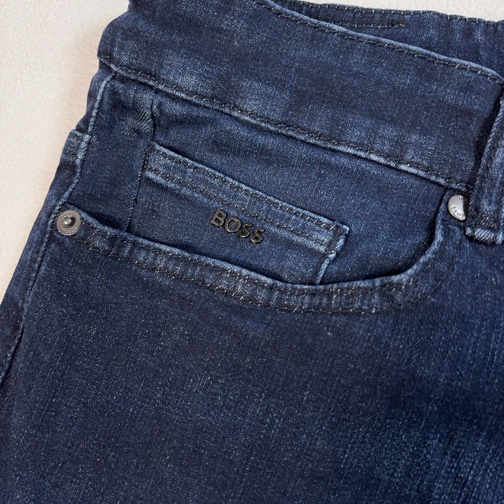 Boss Delaware 3-1 Slim Fit Jeans Men's 42x34 Blue Stretch Tapered Denim - Picture 6 of 16